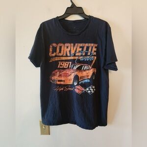 Corvette T Shirt Adult Large Faded Retro Graphic 1981 Turbo High Speed Logo